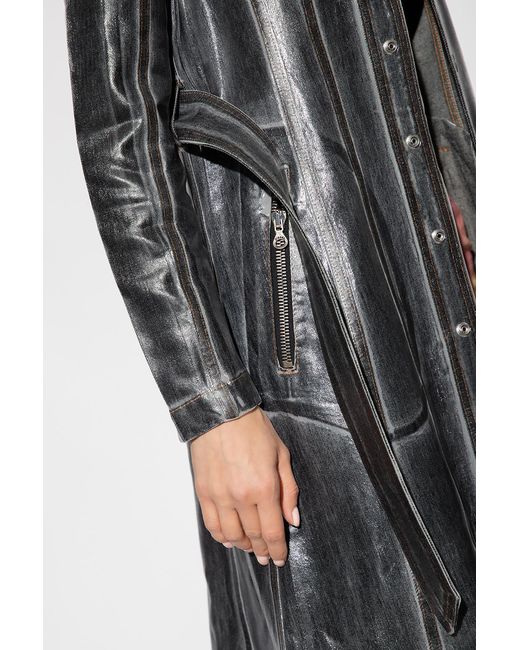 DIESEL Gray De-Flaminty-Z-Fsb Tied Waist Shirt Dress