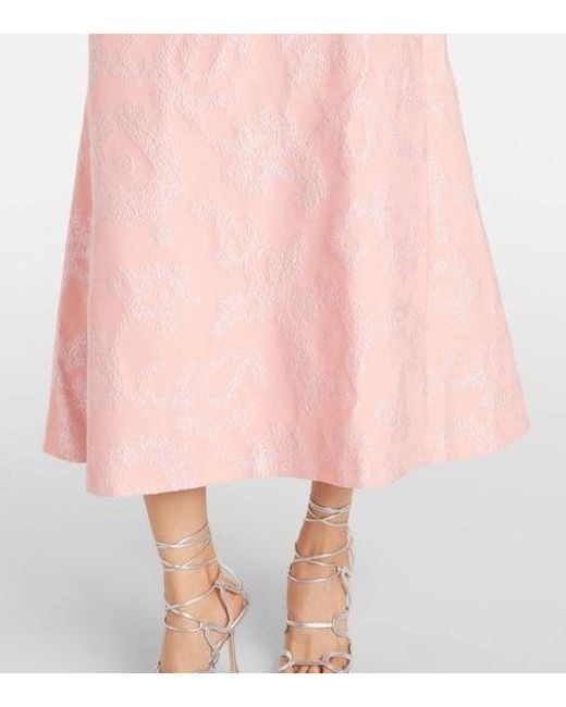 Emilia Wickstead Pink Kissa Jacquard Midi Dress