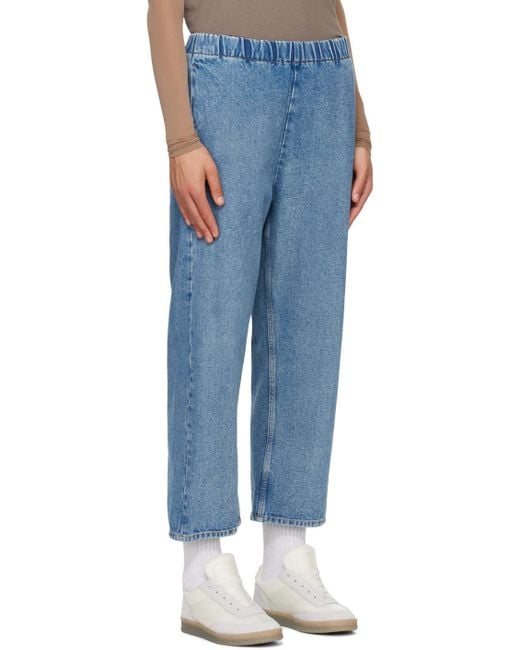 MM6 by Maison Margiela Blue Cropped Denim Trousers