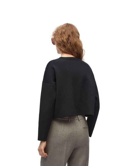 Loewe Black Anagram Cropped Knitted Jumper