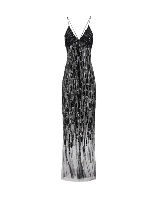 Elisabetta Franchi White Sequin Embellished Dress