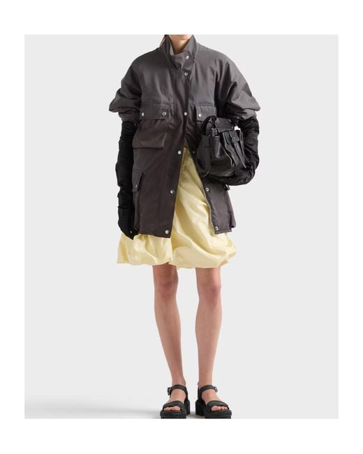 Prada Natural Technical Taffeta Skirt