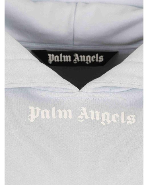 Palm Angels Blue Classic Logo Oversized Hoodie for men