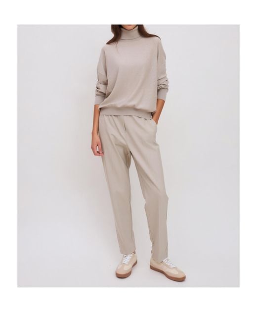 Marella Gray High-Neck Knit Sweater