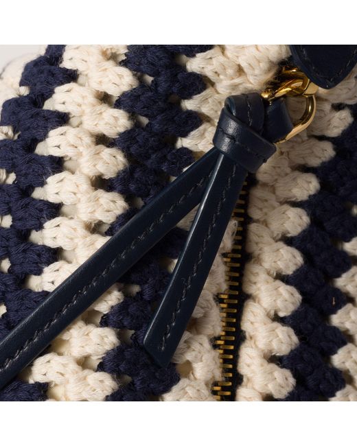 Miu Miu Blue Crochet Pouch