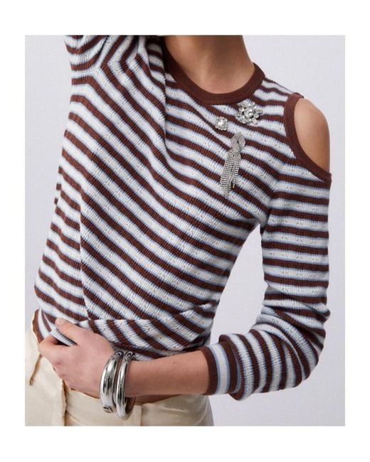 Liu Jo Multicolor Striped Cut-Out Sweater