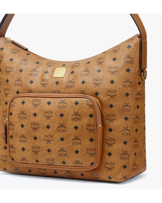 MCM Brown Aren Zip Hobo for men