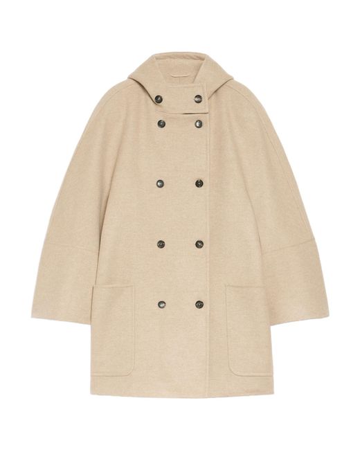 Max Mara Natural Arturo Double-Breasted Straight Hem Coat