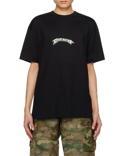 Givenchy Black Dragon Printed Crewneck T-Shirt for men