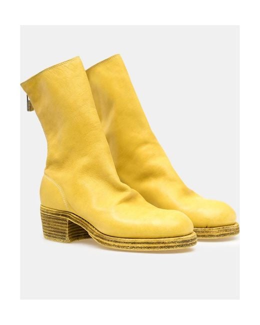 Guidi Yellow 788Z Zipper Boots