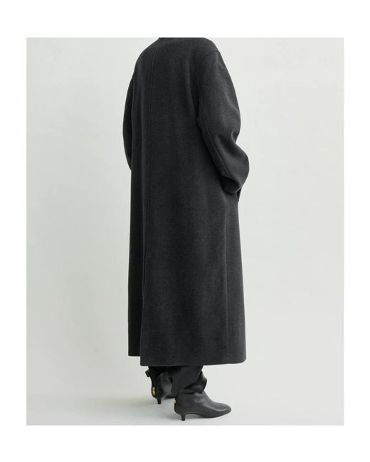 Totême  Black Double-Breasted Coat