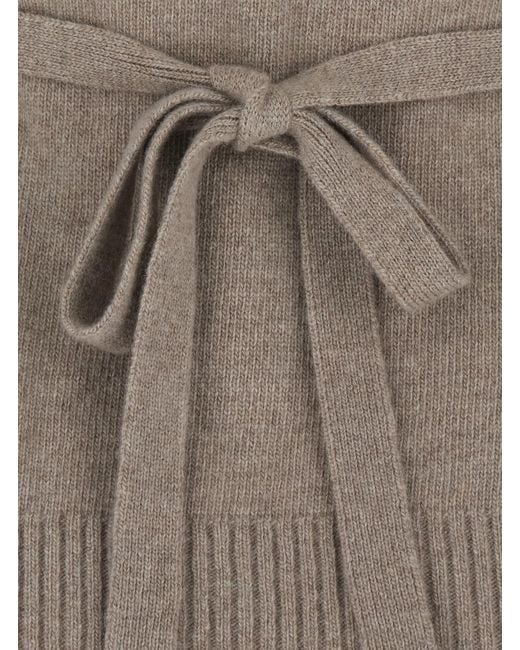 P.A.R.O.S.H. Gray P.A.R.O..H. Belted High Neck Knitted Sweater