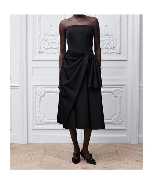Dior Black Mid-Length Draped Bustier Dress