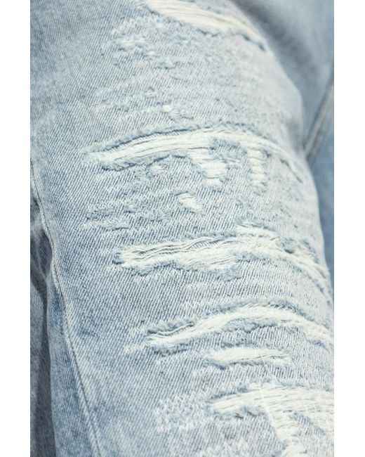 Amiri Blue Distressed Straight-Leg Jeans for men