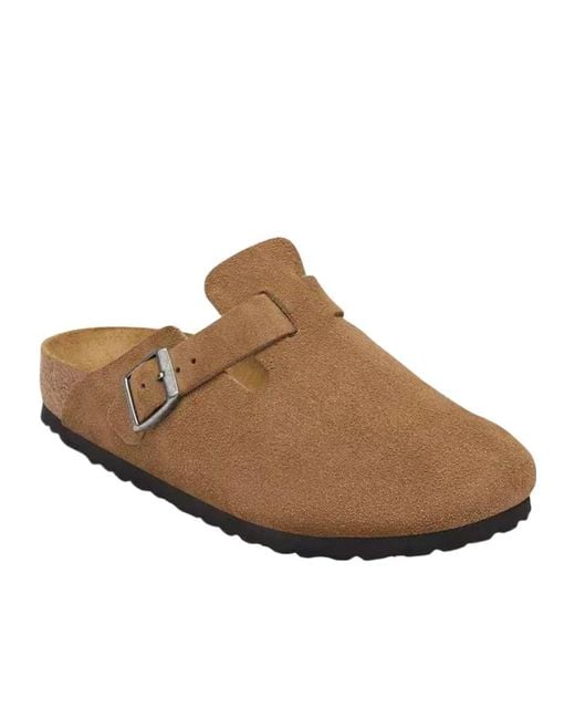 Birkenstock Brown Boston Buckle Mules