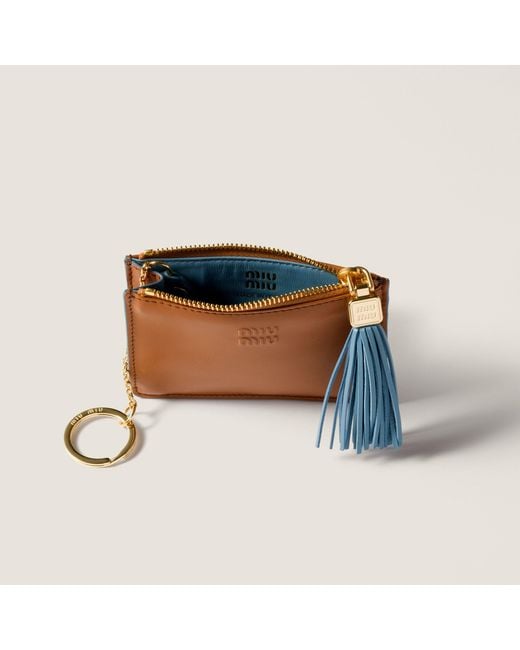 Miu Miu Brown Leather Card Holder