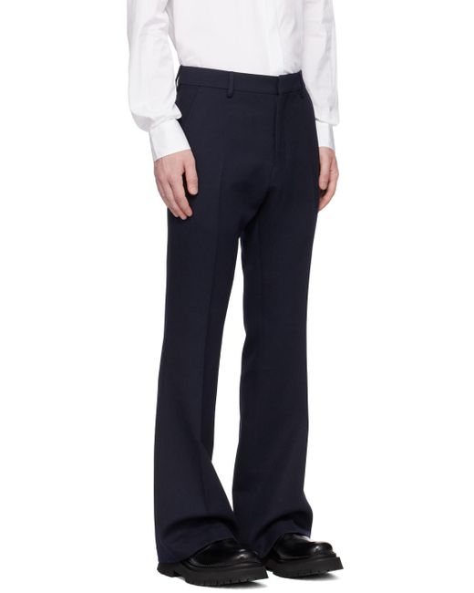 AMI Blue Flared Bootcut Trousers for men