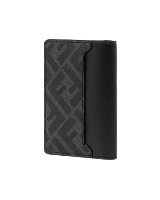 Fendi Black Ff Squared Card Holder for men