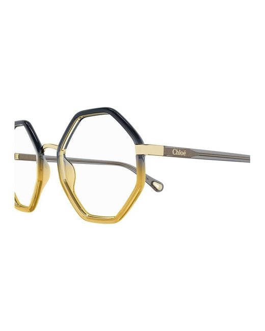 Chloé White Chloé Eyewear Hexagonal-Frame Glasses