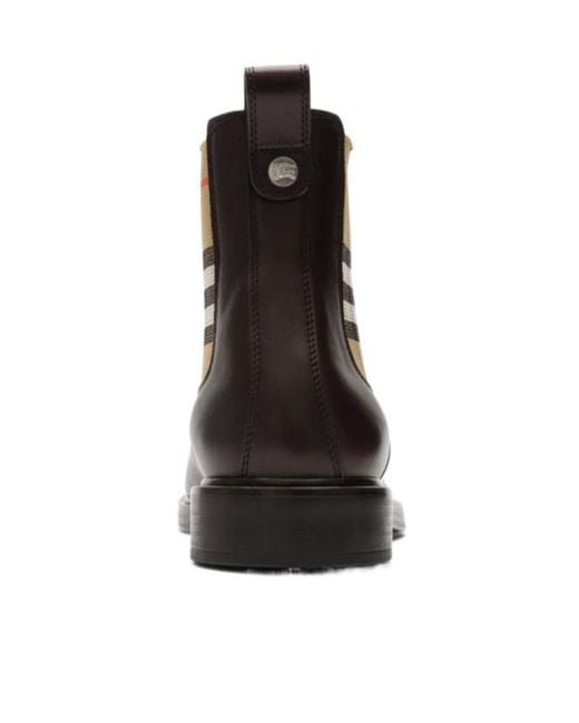 Burberry Brown Pembroke Checked Ankle Boots for men