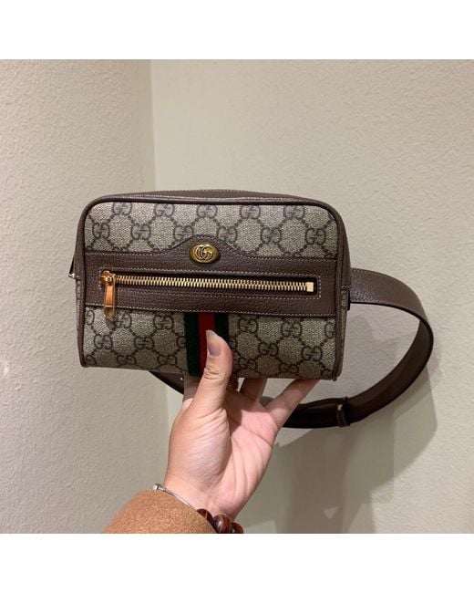 Gucci Brown Ophidia Gg Supreme Small Belt Bag Bag
