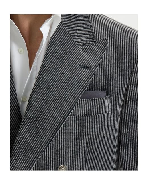Brunello Cucinelli Black Logo-Print Pocket Square for men