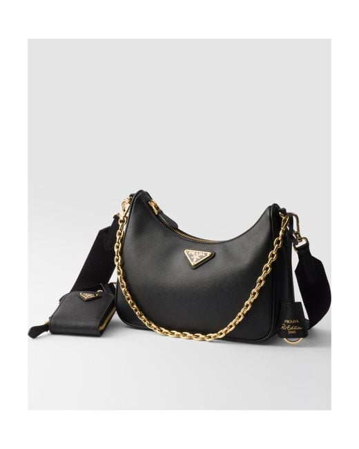 Prada Black Re-Edition 2005 Zipped Shoulder Bag