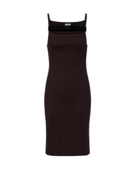 Courreges Purple Ribbed-Knit Cotton Jersey Midi Dress