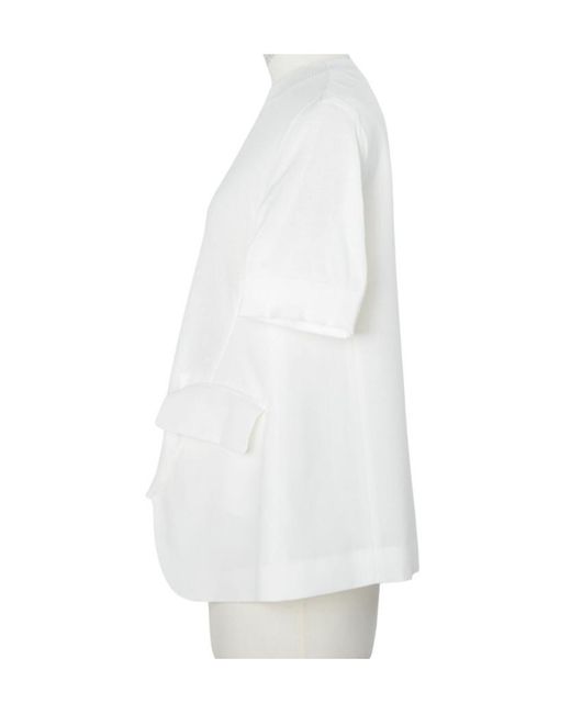 Sacai White Short-Sleeve T-Shirt