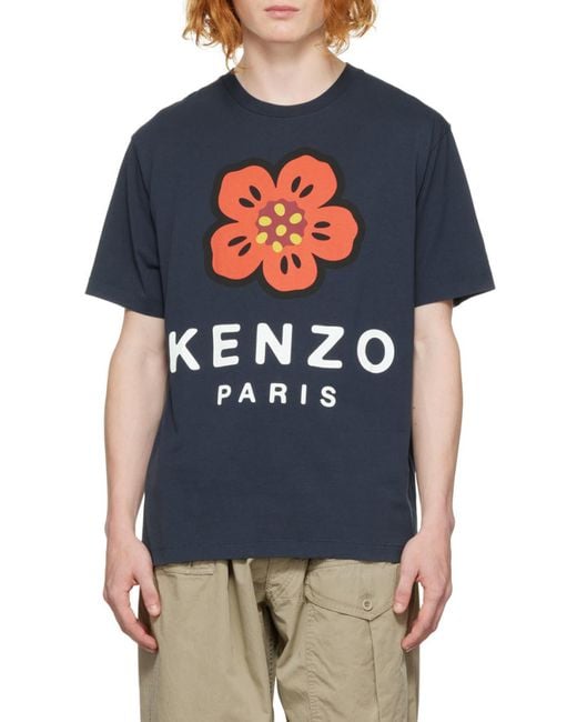 KENZO Blue 'Boke Flower' T-Shirt for men