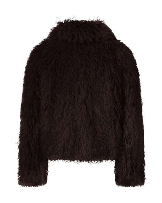 Tagliatore Black Short Curly Sheepskin Jacket