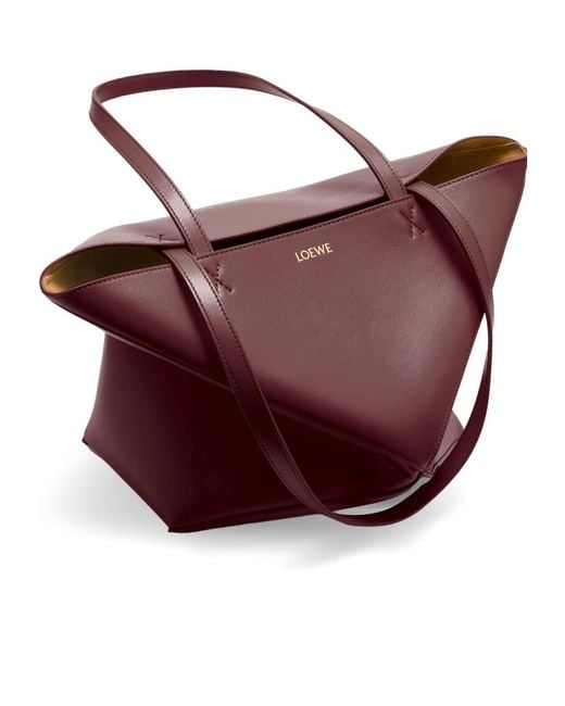 Loewe Red Puzzle Fold Tote Bag