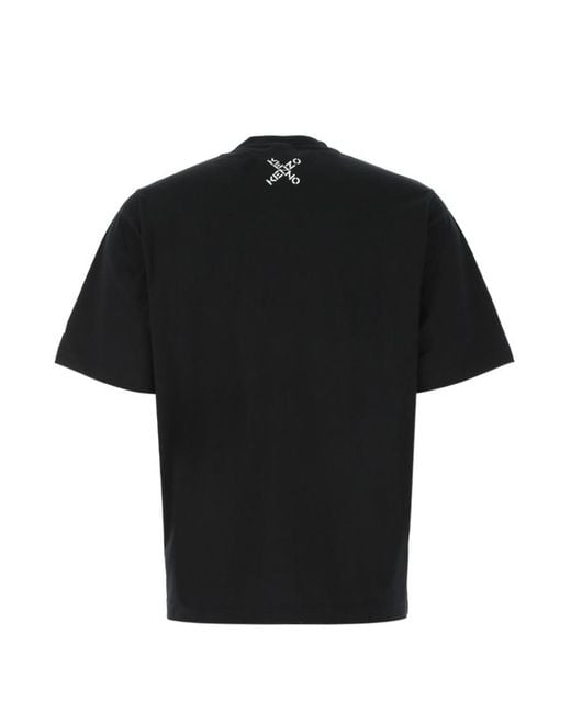 KENZO Black Crossed Logo Crew-Neck T-Shirt for men
