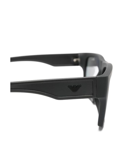 Emporio Armani White Rectangle-Frame Sunglasses for men