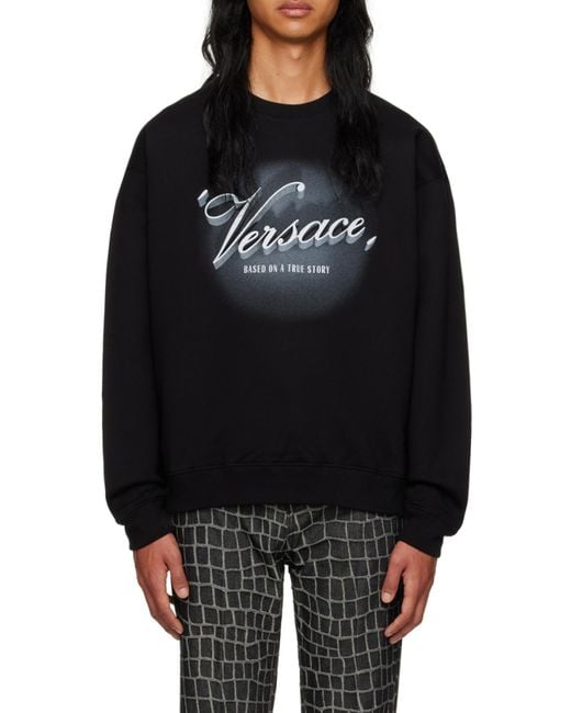 Versace Black Graphic-Print Sweatshirt for men