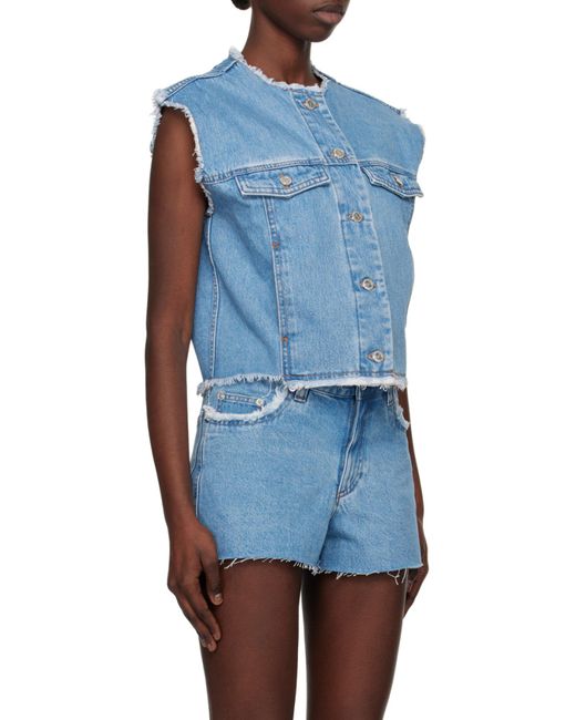 A.P.C. Blue Cropped Denim Vest
