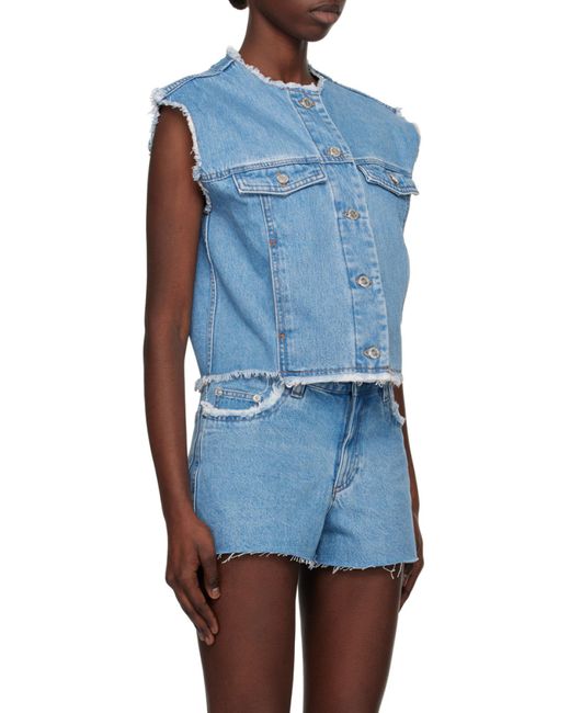 A.P.C. Blue Cropped Denim Vest
