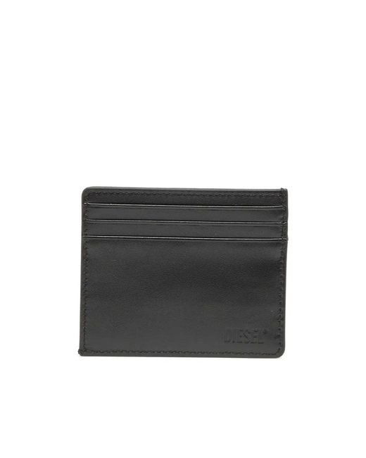 DIESEL Black Logo-Embossed Card Case