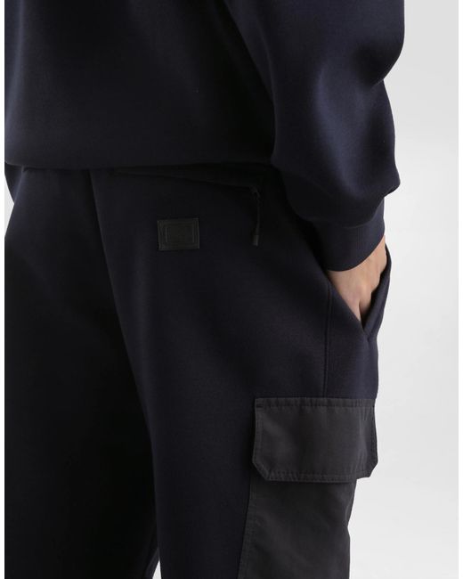 Dolce & Gabbana Blue Cotton-Blend Sweatpants for men