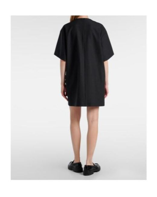Plan C Black Sequined Wool-Blend Minidress