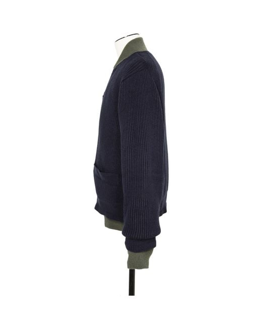 Sacai Black Layered Effect Zip-Up Knitted Jacket for men