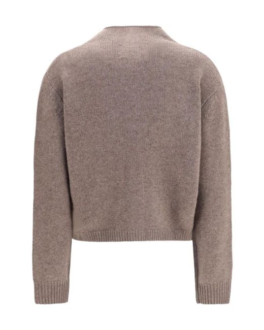 Lisa Yang Brown Zirelle Ribbed Knit Cardigan