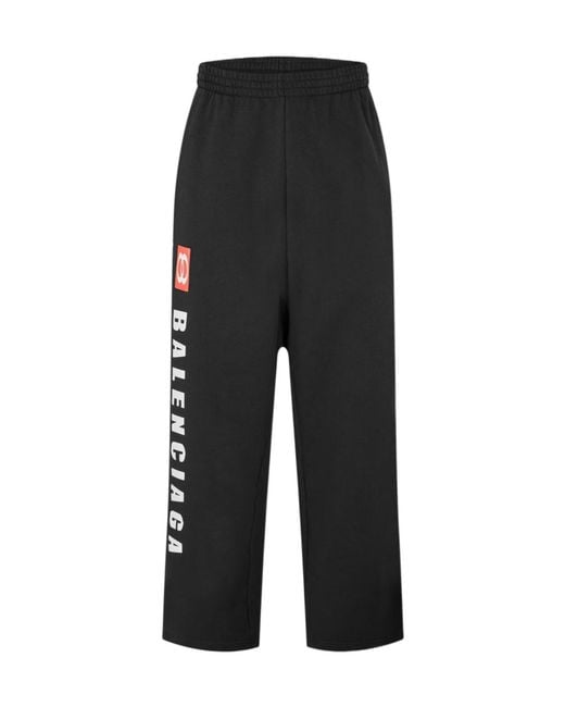 Balenciaga Black Logo Track Pants for men