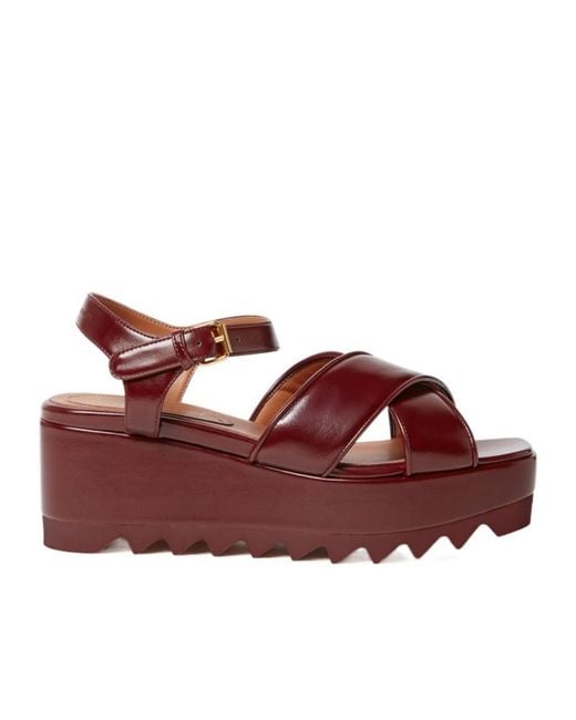Stella McCartney Brown Cross-Strap Heeled Sandals