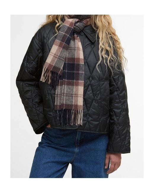 Barbour Black Plaid Scarf