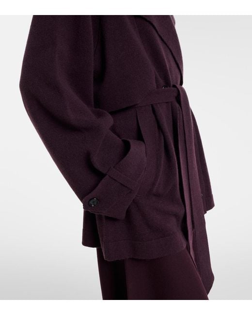 Jardin Des Orangers Purple Cropped Wool And Cashmere Trench Coat