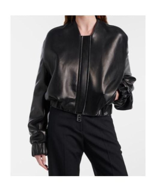 Khaite Black Cordan Leather Jacket