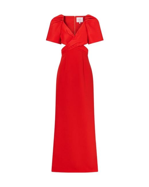 Carolina Herrera Red Cut-Out Silk-Faille And Crepe Gown