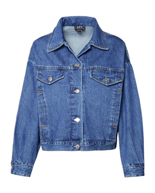 A.P.C. Blue Long Sleeved Buttoned Denim Jacket