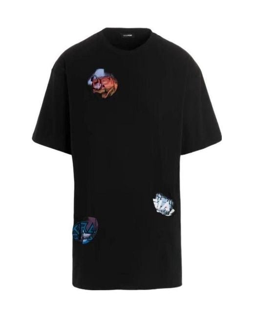 Raf Simons Black Pockethole Graphic Printed T-Shirt for men